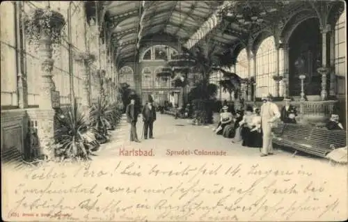 Ak Karlovy Vary Karlsbad Stadt, Sprudel Colonnade