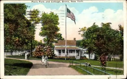 Ak Bronx New York City USA, Poes Park, Cottage