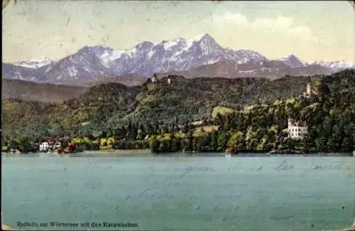 Ak Reifnitz Maria Wörth am Wörthersee Kärnten, Panorama, Karawanken