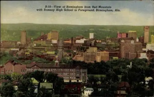 Ak Birmingham Alabama USA, view from Red Mountain with Ramsay High School