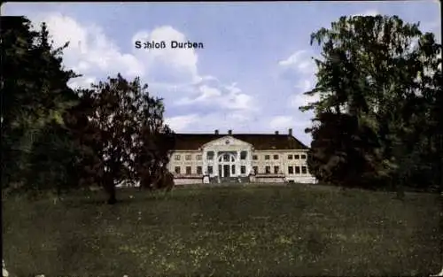 Ak Durbe Lettland, Schloss, Grünanlagen