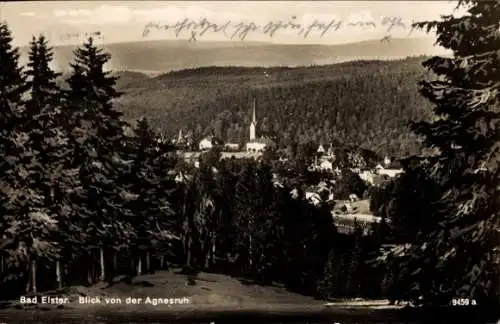 Ak Bad Elster im Vogtland, Gesamtansicht, Kirche, Blick von der Agnesruh