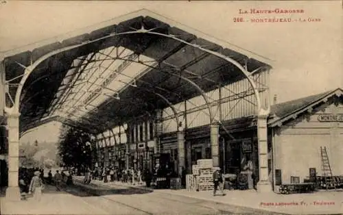 Ak Montrejeau Haute Garonne, Bahnhof, Gleisansicht