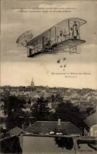 Ak Néris les Bains Allier, Panorama, Doppelflieger