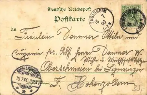 Litho Ensisheim Elsass Haut Rhin, Kaiserliche Strafanstalt, Regentenpalast