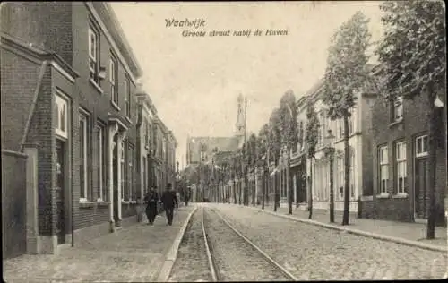 Ak Waalwijk Nordbrabant Niederlande, Groote Straße in der Nähe des Hafens