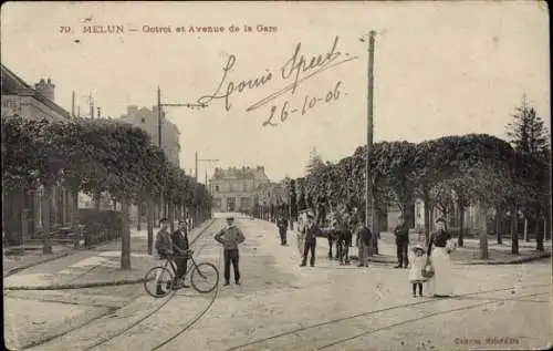 Ak Melun Seine et Marne, Octroi und Avenue de la Gare