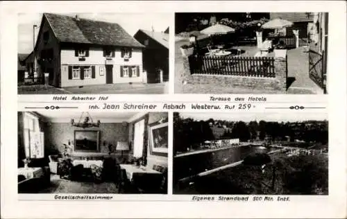 Foto Ak Asbach Westerwald, Hotel Asbacher Hof, Inh. Jean Schreiner, Strandbad