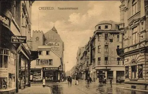 Ak Krefeld am Niederrhein, Neusserstraße, Waschanstalt Wilh. Thiel, Geschäft J. Neumann
