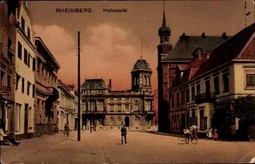 Ak Rheinberg Niederrhein, Blick auf den Holzmarkt