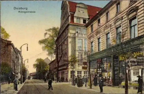 Ak Duisburg im Ruhrgebiet, Königsstraße, Geschäftshaus, Drogerie