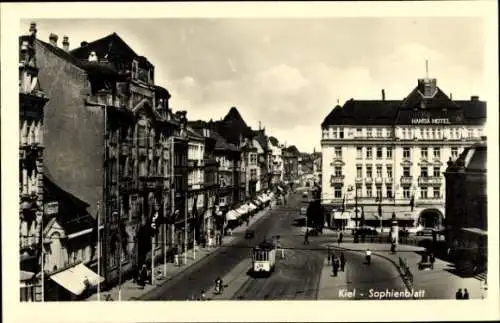 Ak Kiel in Schleswig Holstein, Sophienblatt, Straßenbahn, Hansa Hotel