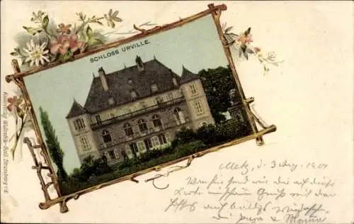 Passepartout Ak Courcelles Chaussy Kurzel Lothringen Moselle, Schloss Urville