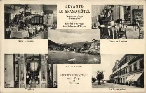 Ak Levanto Ligurien, Grand Hotel, Innenansicht