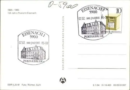 Ak Lutherstadt Eisenach in Thüringen, 100 Jahre Postamt
