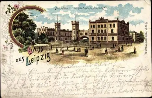 Litho Leipzig in Sachsen, Dresdener und Magdeburger Bahnhof