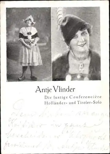 Ak Schauspielerin Antje Vlinder, Portrait, Autogramm