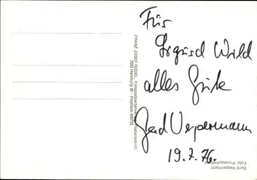 Ak Schauspieler Gerd Vespermann, Portrait, Autogramm