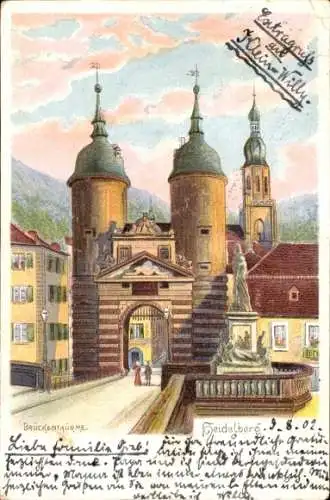 Litho Heidelberg am Neckar, Brückentürme