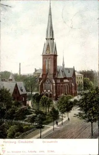 Ak Hamburg Eimsbüttel, Blick nach Christuskirche