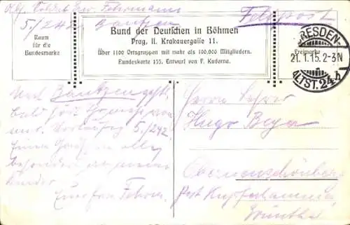 Künstler Ak Kuderna, F., Des Sängers Fluch, Bund der Deutschen in Böhmen