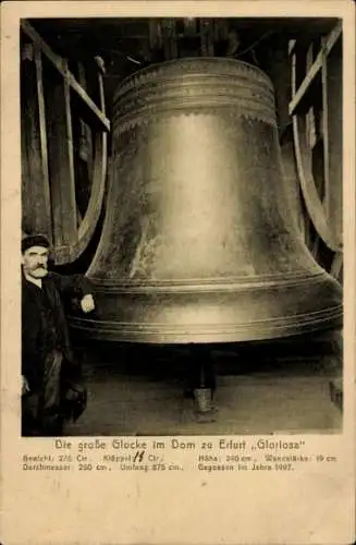 Ak Erfurt in Thüringen, Die große Glocke im Dom, Gloriosa