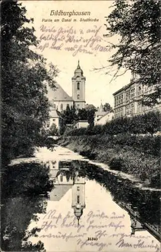 Ak Hildburghausen in Thüringen, Blick zur Stadtkirche