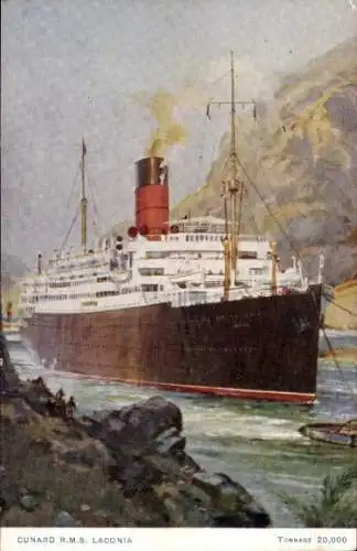 Künstler Ak RMS Laconia, Cunard Line, Dampfer
