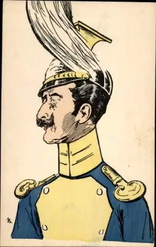 Künstler Ak Kaiser Wilhelm II., Karikatur