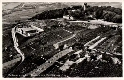 Ak Heilbronn am Neckar, Fliegeraufnahme, Wartberggaststätten, Aussichtsturm