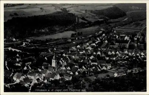 Ak Dörzbach an der Jagst Württemberg, Fliegeraufnahme