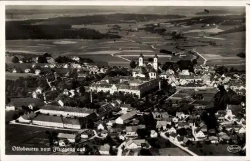 Ak Ottobeuren in Oberschwaben Allgäu, Fliegeraufnahme