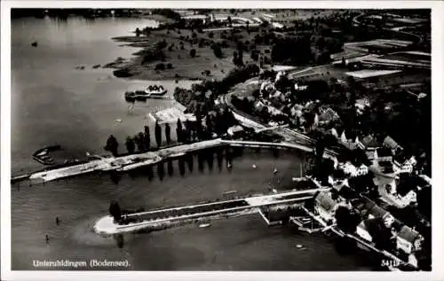 Ak Unteruhldingen Uhldingen Mühlhofen am Bodensee, Fliegeraufnahme