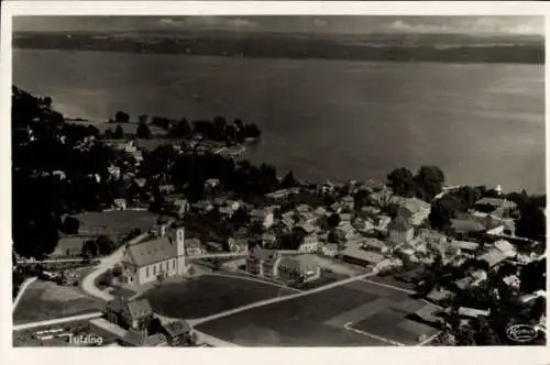 Ak Tutzing am Starnberger See Oberbayern, Fliegeraufnahme