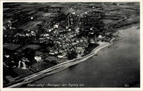 Ak Niederwalluf Walluf am Rhein, Fliegeraufnahme