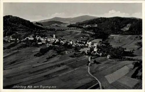 Ak Schönberg in Niederbayern, Fliegeraufnahme