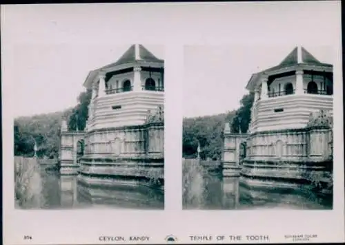 Stereo Foto Kandy Sri Lanka Ceylon, Temple of the Tooth