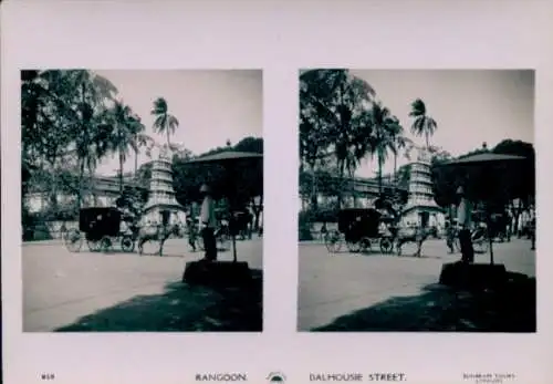 Stereo Foto Rangun Rangoon Myanmar, Dalhousie Street