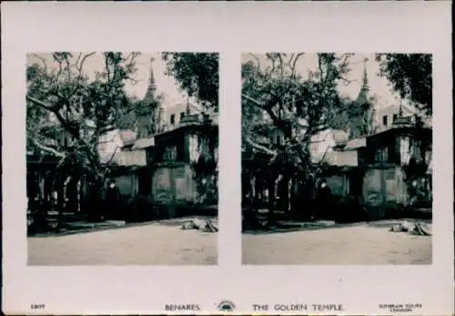 Stereo Foto Varanasi Benares Indien, The Golden Temple