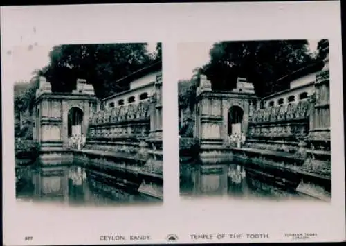 Stereo Foto Kandy Sri Lanka Ceylon, Temple of the Tooth