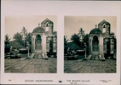 Stereo Foto Anuradhapura Sri Lanka Ceylon, The Brazen Palace