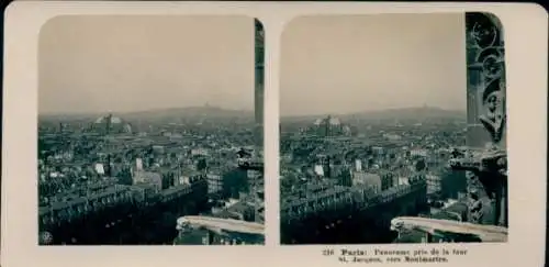 Stereo Foto Paris V, Panorama pris de la toure St. Jacques vers Montmartre