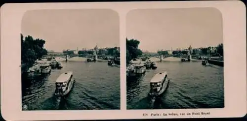 Stereo Foto Paris, La Seine, vue du Pont Royal