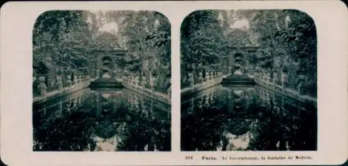 Stereo Foto Paris VI, Le Luxembourg, la fontaine de Medicis