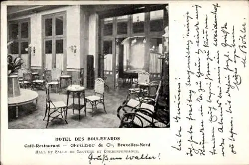 Ak Brüssel Brüssel, Hotel des Boulevards, Café-Restaurant