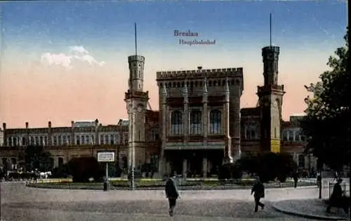 Ak Wrocław Breslau Schlesien, Hauptbahnhof