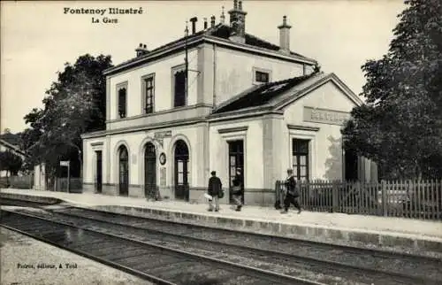 Ak Fontenoy Lothringen Meurthe et Moselle, Bahnhof