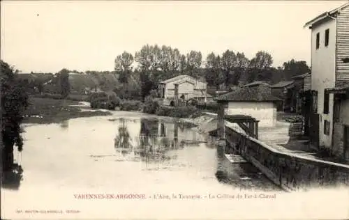 Ak Varennes en Argonne Meuse, L'Aire, le Tannerie