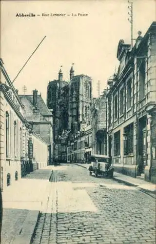 Ak Abbeville Somme, Rue Lesneur, Poste