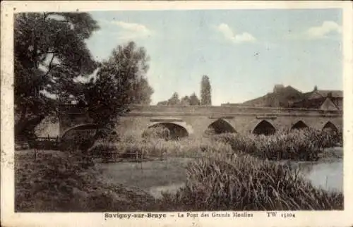 Ak Savigny sur Braye Loir et Cher, Pont des Grands Moulins